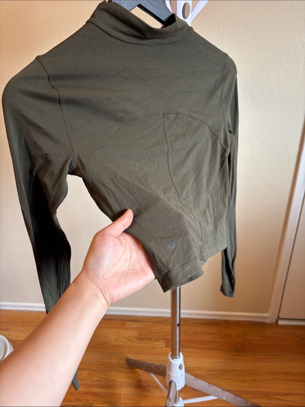 Lululemon Olive Green Long Sleeve Crop Top